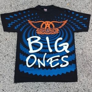 Vtg 1994 Aerosmith Big One all over print Giant Brand T-Shirt Size (XL)
